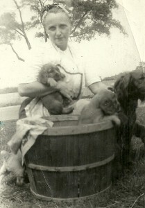 Pets and personal pedigree, Caerbert, Helen - washing cockers